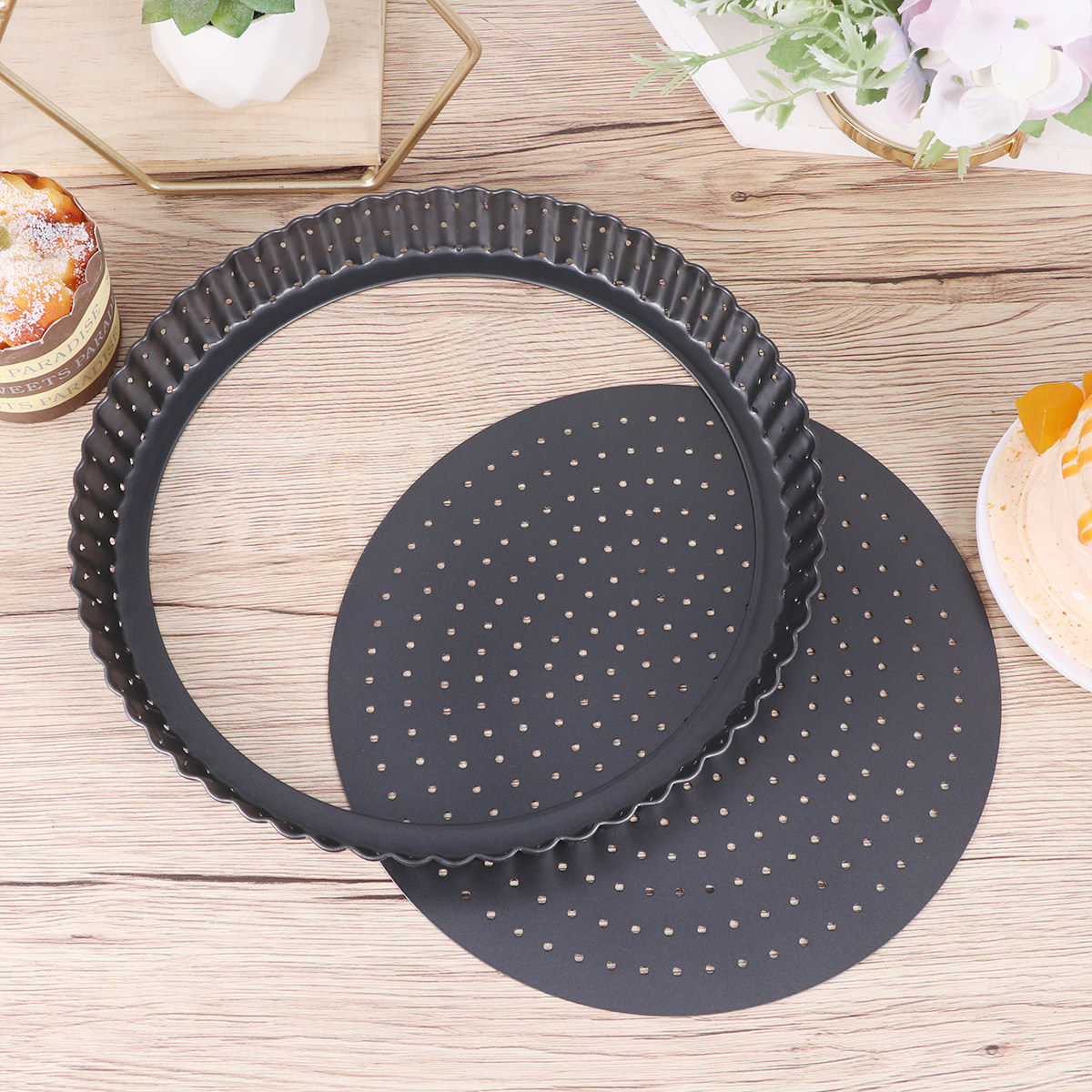 Tart Pan Loose - 9 Inch Round Baking Pan Non-Stick