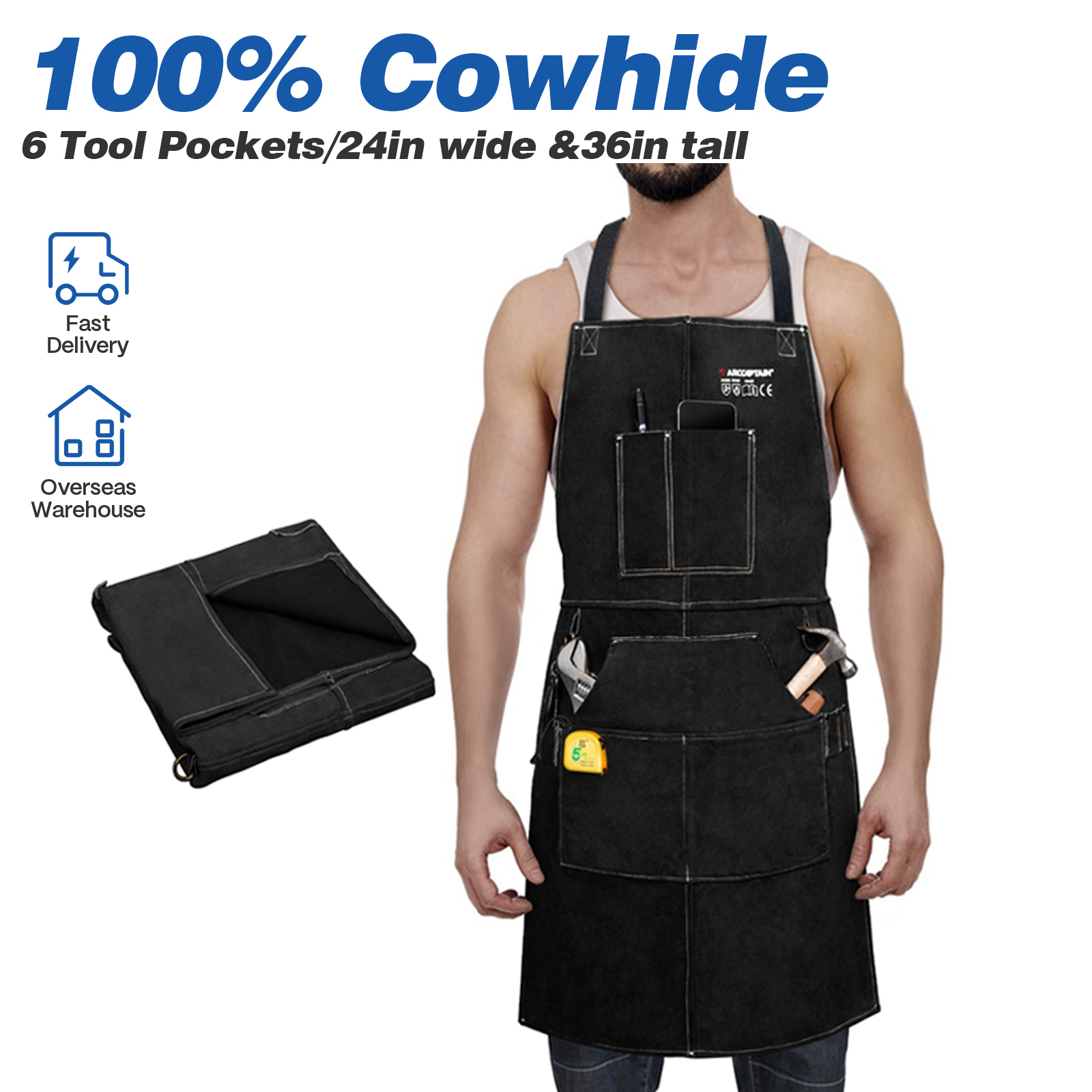 Kitchen Jobs - ARCCAPTAIN Leather Welding Work Apron Heat