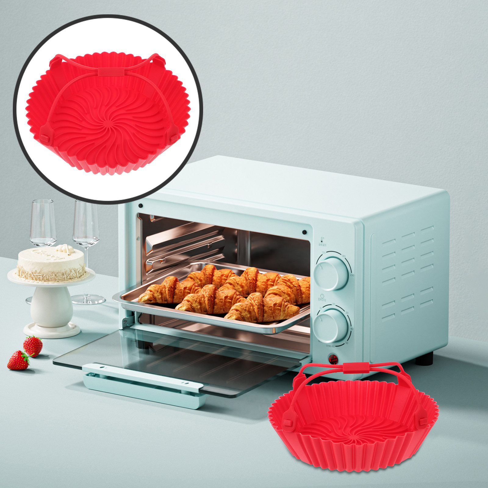Kitchen Baking Tray - Silicone Bakeware Heat Resistant Air Fryer