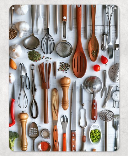 Kitchen Utensils - Kitchen Utensils Metal Poster Wall Sign