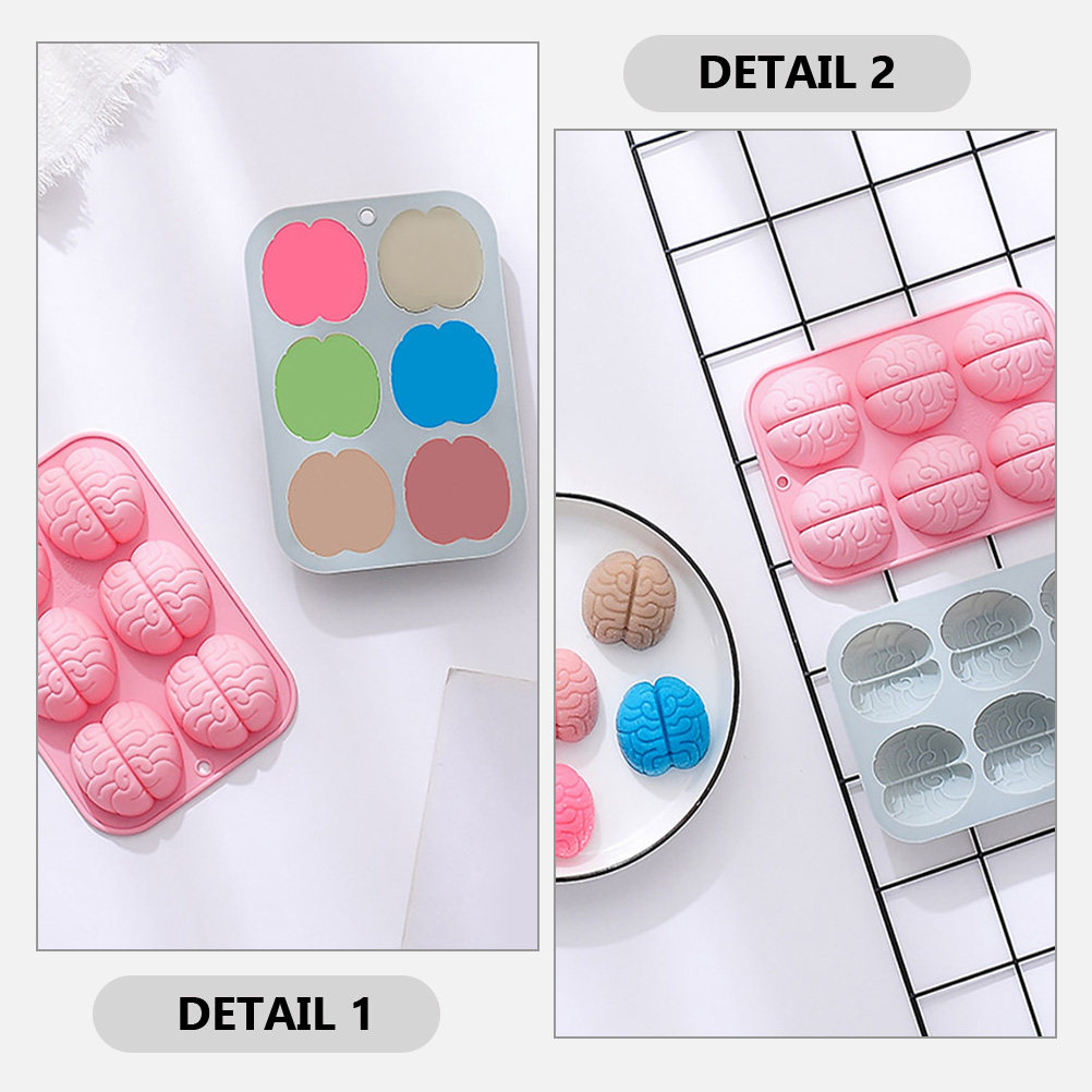 2Pcs Silicone Brain Mold Choco - Kitchen Baking Molds review and price