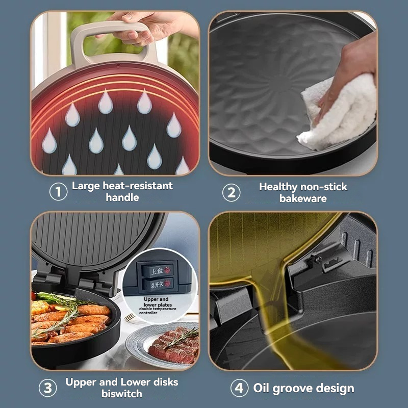 Double-Sided Electric Grill Pa - Kitchen Baking Machine review and price