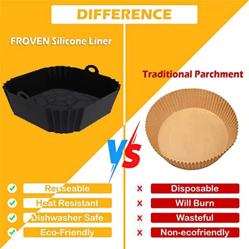 1pc Silicone Air Fryer Pot Tra - Kitchen Baking Tray review and price