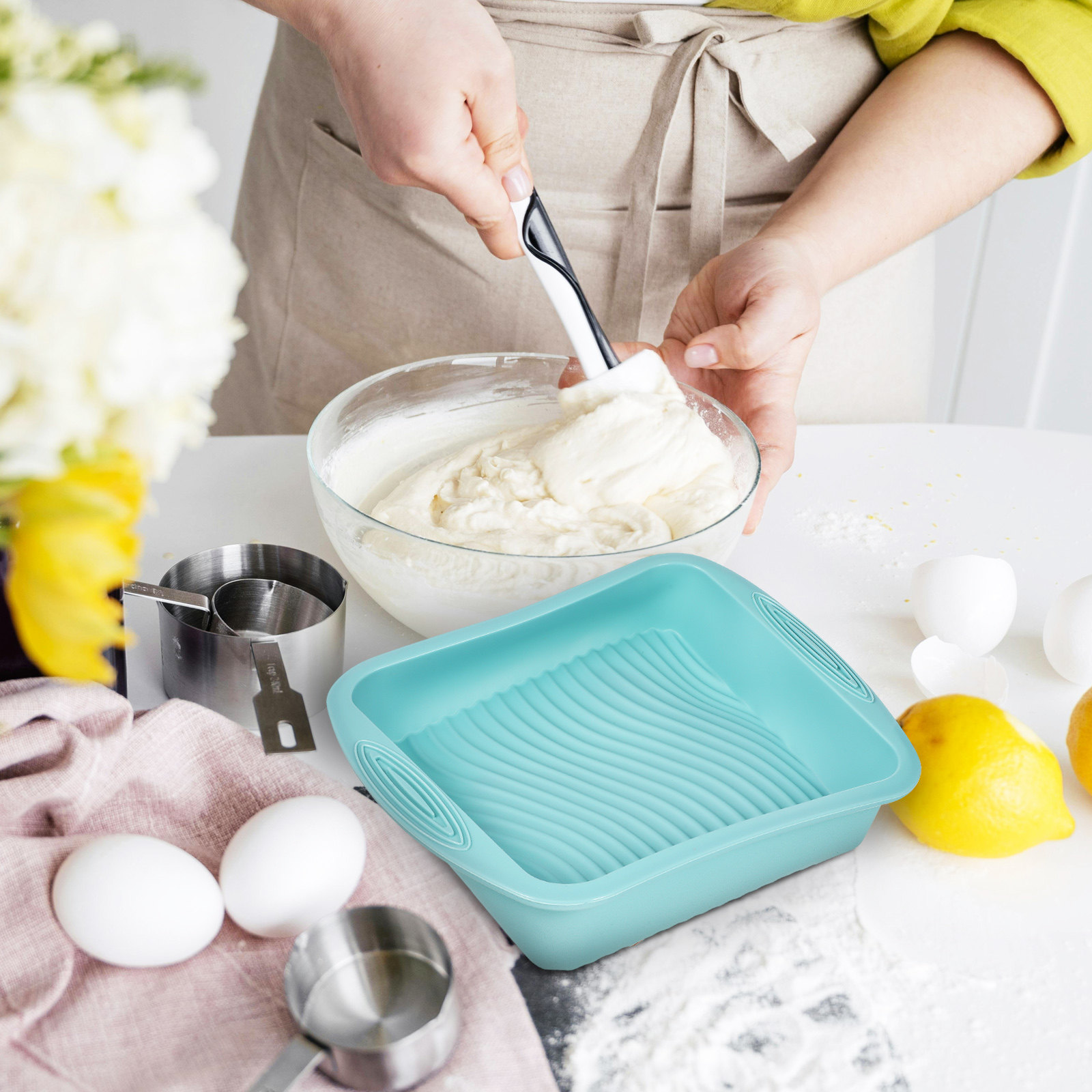 Silicone Baking Tin Square Cak - Kitchen Baking Tray review and price