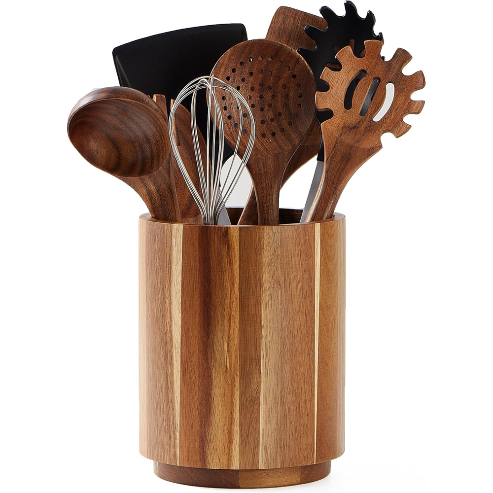 Acacia Wood Utensil Holder for - Kitchen Utensils review and price